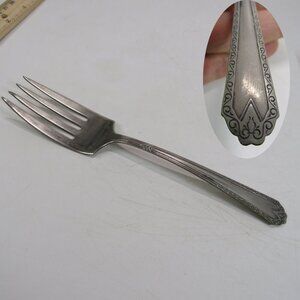 VTG Dinner Fork Art Deco style Silver Plated "Twelve" National Silver Co EPNS